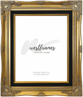 Daisy Antique Gold Leaf Wood French Baroque Picture Frame with Black Velveteen Liner - West Frames